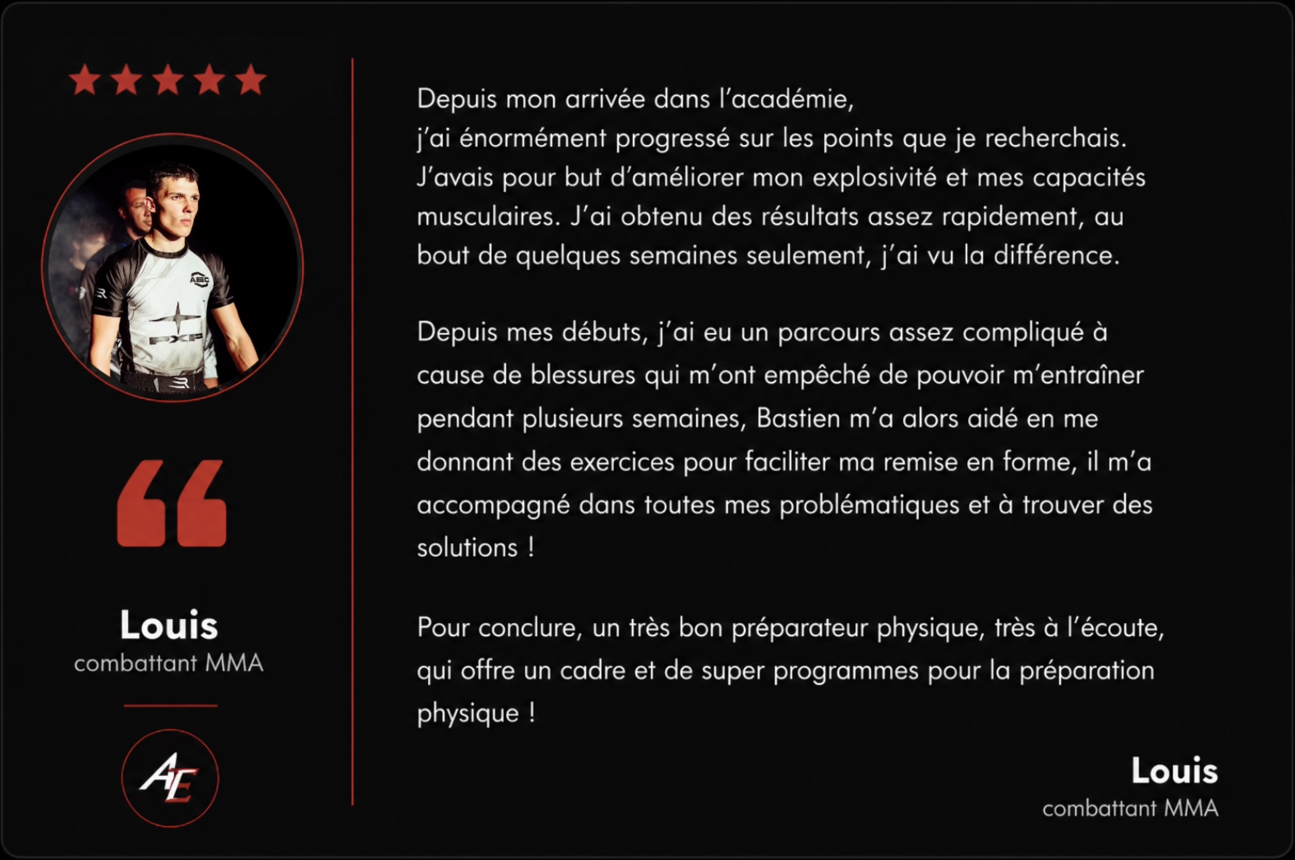 Avis membre 1 de l’Académie Explosif Fighter